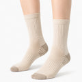 Socken 35-38 aus Textil in Creme für den Alltag gerippt