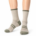 Socken Größe 35-38 aus Textilmischung Beige Olivgrün gerippt für Alltag und Sport