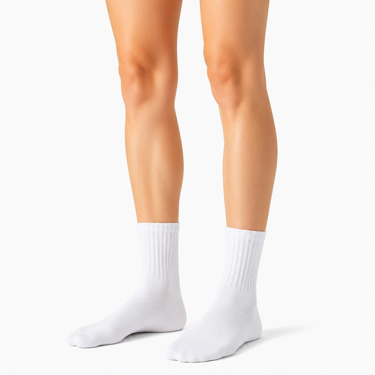 Socken 39-42 aus Textil Weiß für Alltag gerippt