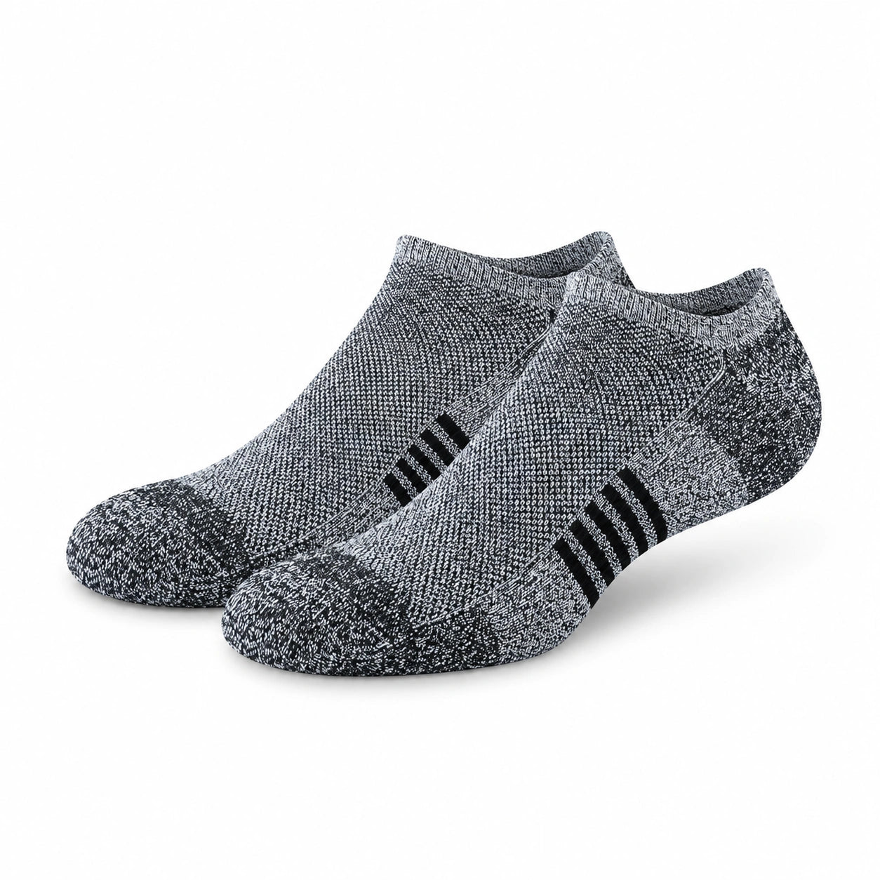 Sportsocken 43-46 aus Textil in Schwarz/Grau - atmungsaktive Stricksocken