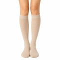 Kniestrümpfe 35-38 aus Textil in Beige für Damen schlicht elastisch