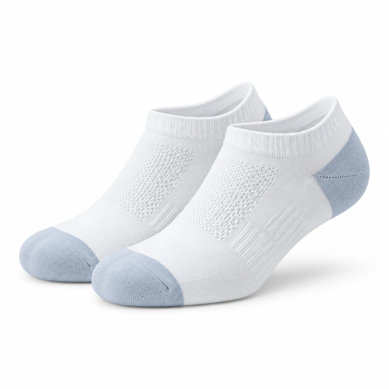Sneakersocken 35-38 Textil Weiß/Hellblau atmungsaktiv