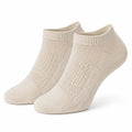 Sneakersocken Größe 35-38 aus Textil in Creme gerippt für Alltag