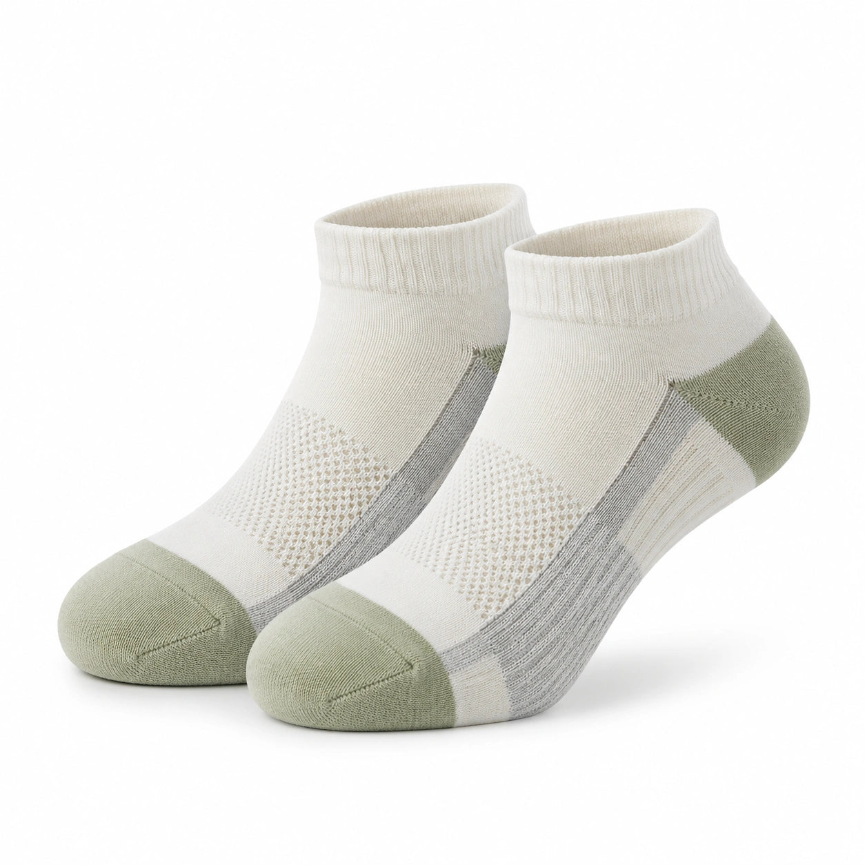 Sportsocken 39-42 aus Textil in Weiß Grau Grün mit atmungsaktiver Strickstruktur