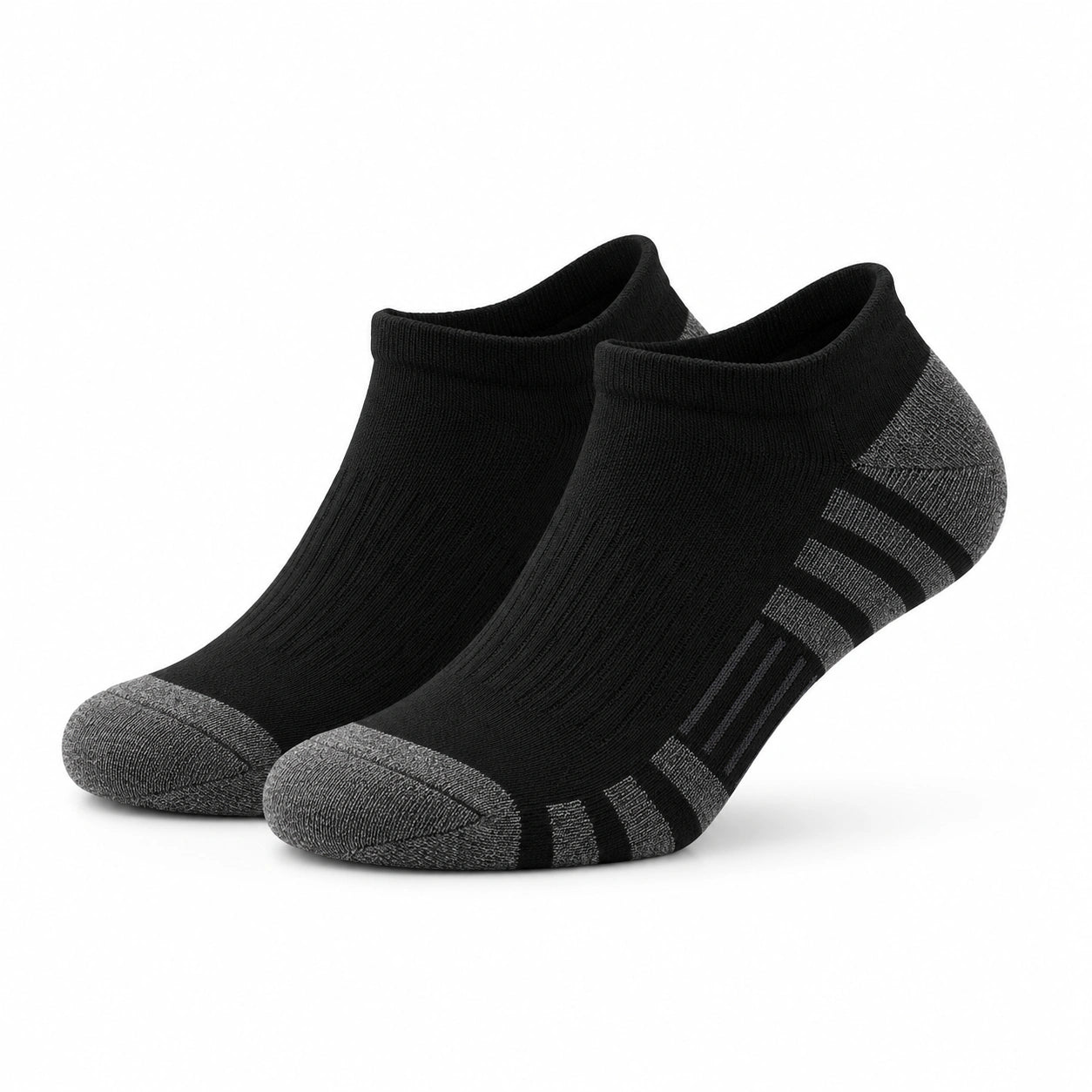 Sportsocken 39-42 aus Textilstrick schwarz grau niedrig geschnitten