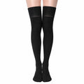 Damen Overknee-Strümpfe Größe 35-38 aus Textilstrick Schwarz gerippt